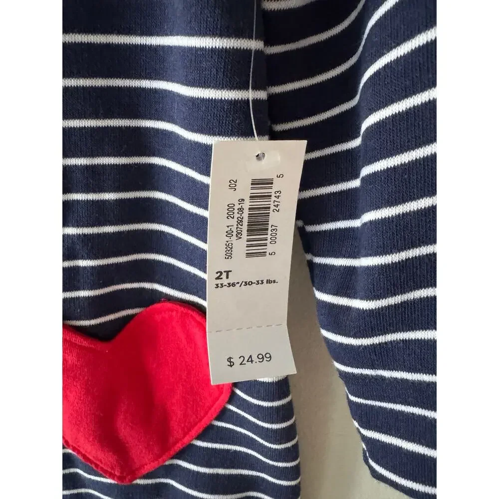 Old Navy girls’ striped sweater dress with heart pockets